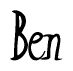 The image contains the word 'Ben' written in a cursive, stylized font.