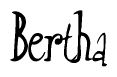 The image is of the word Bertha stylized in a cursive script.