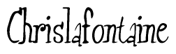 The image is a stylized text or script that reads 'Chrislafontaine' in a cursive or calligraphic font.