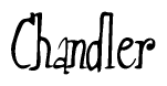 The image is of the word Chandler stylized in a cursive script.