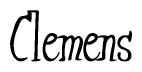 The image is of the word Clemens stylized in a cursive script.
