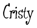The image is of the word Cristy stylized in a cursive script.