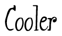 The image is a stylized text or script that reads 'Cooler' in a cursive or calligraphic font.