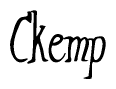 The image is of the word Ckemp stylized in a cursive script.