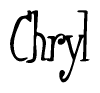 The image contains the word 'Chryl' written in a cursive, stylized font.