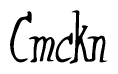 The image is a stylized text or script that reads 'Cmckn' in a cursive or calligraphic font.