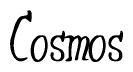 The image contains the word 'Cosmos' written in a cursive, stylized font.