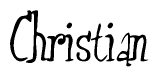 The image is a stylized text or script that reads 'Christian' in a cursive or calligraphic font.