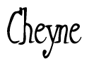 The image contains the word 'Cheyne' written in a cursive, stylized font.