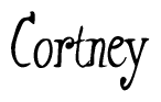 The image is a stylized text or script that reads 'Cortney' in a cursive or calligraphic font.