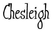 The image contains the word 'Chesleigh' written in a cursive, stylized font.