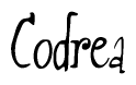 The image is a stylized text or script that reads 'Codrea' in a cursive or calligraphic font.