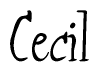 The image is of the word Cecil stylized in a cursive script.