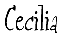 The image is of the word Cecilia stylized in a cursive script.