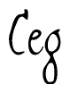 The image is of the word Ceg stylized in a cursive script.