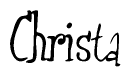 The image is a stylized text or script that reads 'Christa' in a cursive or calligraphic font.