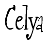 The image is of the word Celya stylized in a cursive script.