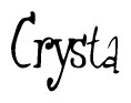 The image is of the word Crysta stylized in a cursive script.