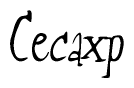 The image is of the word Cecaxp stylized in a cursive script.