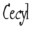 The image contains the word 'Cecyl' written in a cursive, stylized font.