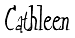 The image is of the word Cathleen stylized in a cursive script.