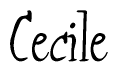 The image is of the word Cecile stylized in a cursive script.
