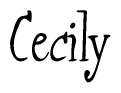 The image is a stylized text or script that reads 'Cecily' in a cursive or calligraphic font.