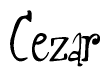 The image is of the word Cezar stylized in a cursive script.
