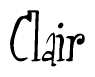 The image is a stylized text or script that reads 'Clair' in a cursive or calligraphic font.