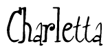 The image contains the word 'Charletta' written in a cursive, stylized font.