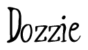 The image contains the word 'Dozzie' written in a cursive, stylized font.