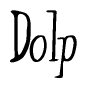 The image is of the word Dolp stylized in a cursive script.