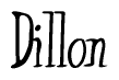 The image is of the word Dillon stylized in a cursive script.