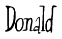 The image is of the word Donald stylized in a cursive script.
