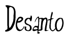 The image is a stylized text or script that reads 'Desanto' in a cursive or calligraphic font.