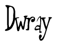 Cursive Script 'Dwray' Text