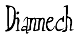 The image is of the word Diannech stylized in a cursive script.