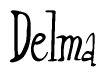 The image is a stylized text or script that reads 'Delma' in a cursive or calligraphic font.