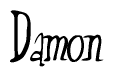 The image contains the word 'Damon' written in a cursive, stylized font.