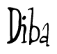 The image is of the word Diba stylized in a cursive script.