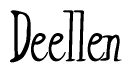 The image contains the word 'Deellen' written in a cursive, stylized font.