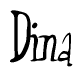 The image contains the word 'Dina' written in a cursive, stylized font.