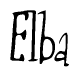 The image is a stylized text or script that reads 'Elba' in a cursive or calligraphic font.