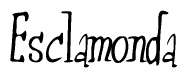 The image is of the word Esclamonda stylized in a cursive script.