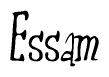 The image is of the word Essam stylized in a cursive script.