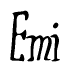 The image is of the word Emi stylized in a cursive script.
