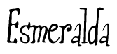 The image is a stylized text or script that reads 'Esmeralda' in a cursive or calligraphic font.