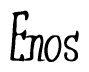 The image is a stylized text or script that reads 'Enos' in a cursive or calligraphic font.