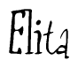 The image is of the word Elita stylized in a cursive script.