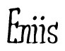 The image is a stylized text or script that reads 'Eniis' in a cursive or calligraphic font.